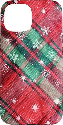 Vista 6 de Green Red Christmas Plaid Winter Snowflakes Case for iPhone 16