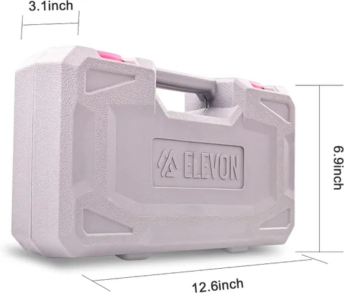 Vista 6 de Elevon Juego de herramientas rosa de 131 piezas, juego de herramientas de uso automático con caja de herramientas de almacenamiento, herramienta