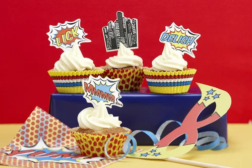 Vista 3 de Ginger Ray Pop Art Party - Tinas de papel para helados, paquete de 8