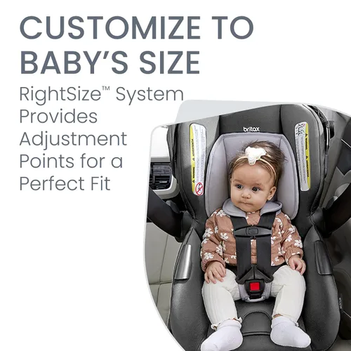 Vista 5 de Sistema de viaje para bebé Britax Willow Brook, conjunto de asiento de coche y cochecito con base Aspen, tecnología ClickTight, sistema RightSize