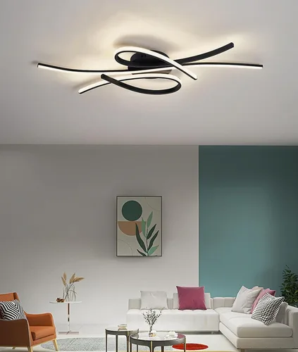 Vista 4 de Lámpara de techo LED regulable con control remoto, moderna lámpara de sala de estar, dormitorio, para cocina, estudio, oficina, diseño de interiores
