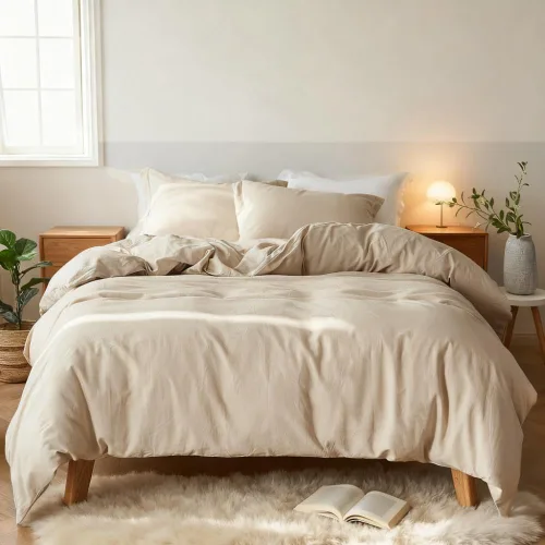 Vista 12 de Simple&Opulence - Juego de funda de edredón de lino francés 104"x 92" - 5 piezas (1 funda de edredón, 4 fundas de almohada) - Mezcla de lino natural