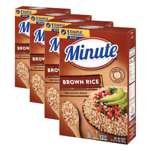 Vista 8 de Arroz integral Minute, arroz integral instantáneo para comidas rápidas, caja de 14 onzas