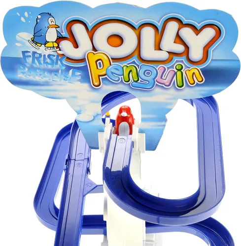 Vista 4 de PowerTRC Juego de deslizamiento de pingüino de 13 pulgadas, Jolly Penguin Race Escalera Escalera de pista deslizante para niños pequeños