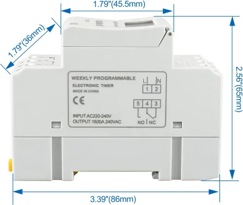 Vista 2 de Baomain THC15A AC 220V - 240V Digital LCD Power Temporizador Programable Temporizador Interruptor de Tiempo Relé 16A Amp