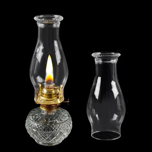 Vista 7 de Lámpara de aceite de repuesto para chimenea, globo de lámpara de queroseno de 3 x 8 pulgadas, globo de lámparas de aceite de vidrio transparente