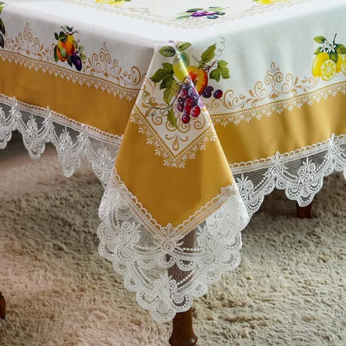 Vista 16 de SUTAVIA Mantel de Mesa Bordado con Encaje, Cubierta de Mesa Rectangular Estilo Granja, Mantel de Macramé Clásico Oblongo con Decoración Floral