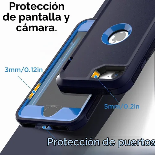 Vista 4 de AICase Funda para iPhone SE Case de 3ª y 2ª Generación, para iPhone SE 2022/2020 Protector de Pantalla Integrado Resistente Protección Antigolpes
