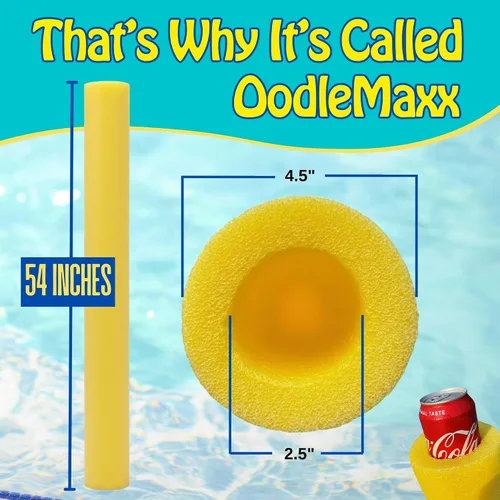 Vista 4 de Oodles of Noodles OodleMaxx Fideo Gigante - Aproximadamente 54 pulgadas de largo, fideo de piscina extra grande hecho de espuma premium para fideos