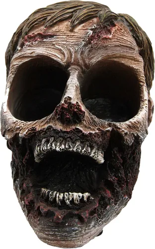 Vista 6 de Ebros Walking Undead Gory - Juego de figuras de cabeza de zombi sin ojos y salero y pimentero con pompones de cristal, estatua decorativa de miedo