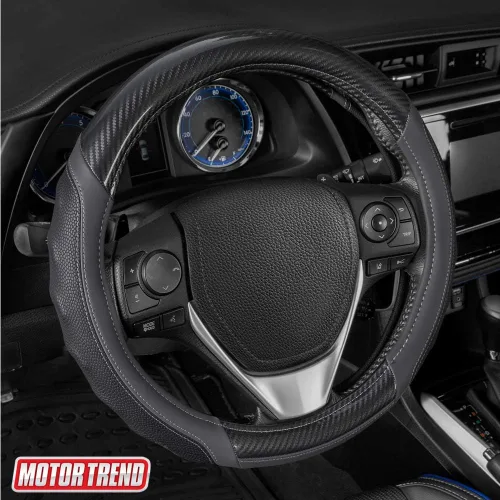 Vista 16 de Motor Trend GripDrive - Funda de cuero negro sintético para volante de automóvil, camión, camioneta, SUV, tamaño pequeño de 14 pulgadas, funda