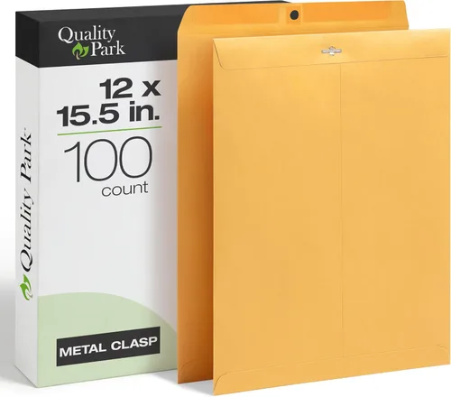 Vista 8 de Quality Park Clasp sobres, color café, caja de 100, Marrón claro