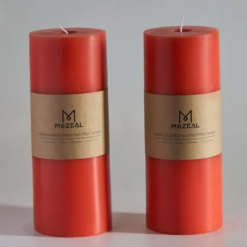 Vista 124 de MOZEAL Juego de 3 velas sin perfume vertidas a mano de 3 x 6 pulgadas, velas tipo pilar sin goteo, combustión de larga duración, aproximadamente 120