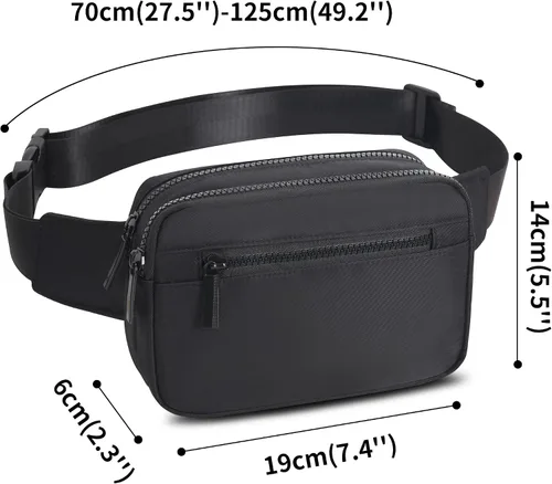 Vista 2 de Riñoneras para mujeres y hombres, riñonera de moda, bolsa cruzada con correa ajustable para correr, senderismo, viajes.