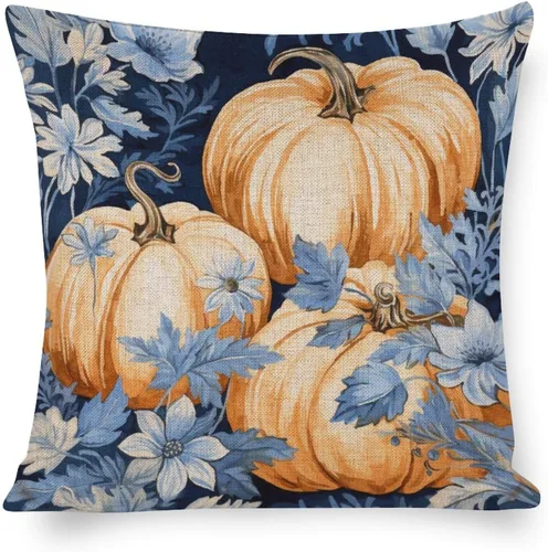 Vista 11 de Fundas de almohada decorativas con diseño de calabaza blanca en acuarela para sofá, muebles de patio, decoración del hogar, 16 x 16 pulgadas