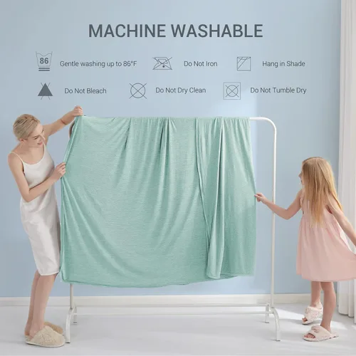 Vista 33 de Marchpower - Manta de enfriamiento para niños que duermen con calor, manta de lana fresca Arc-Chill con diseño de doble cara, fibra de enfriamiento