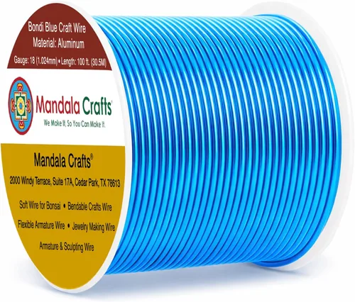 Vista 196 de Mandala Crafts - Alambre de aluminio anodizado de calibre 22 para hacer joyas - 137.2 m de alambre flexible surtido y coloreado - Doble para bonsái