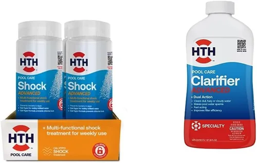 Vista 3 de HTH 52043 Pool Care Shock Advanced, producto químico de piscina que previene bacterias y algas, fórmula Cal Hypo, 2 libras (paquete de 2)