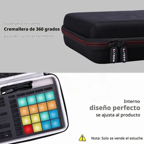 Vista 5 de LTGEM EVA - Estuche rígido para controlador de tambor Native Instruments Maschine Mikro Mk3