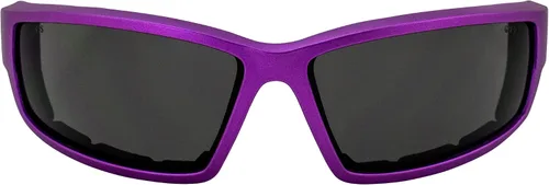 Vista 6 de Global Vision Sly - Lentes de motocicleta para mujer, cuatrimoto, acolchados, 2 pares de lentes ahumadas con marcos metálicos azules y morados