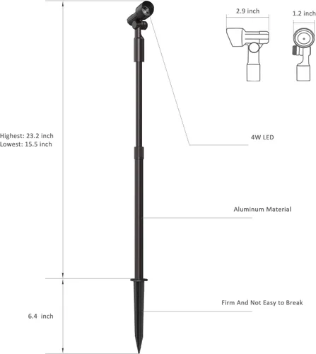 Vista 6 de Malibu LED ORB Proyector equivalente a 10 vatios (con poste telescópico)