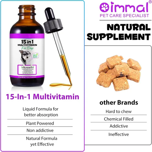 Vista 12 de Gotas multivitamínicas 15 en 1 para perros, gotas multivitamínicas líquidas