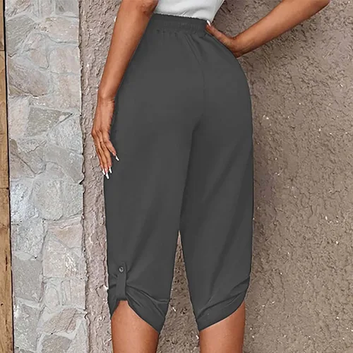 Vista 132 de Pantalones capri para mujer, estilo casual, de verano, elásticos, de cintura alta, pantalones de yoga, ajuste atlético, pantalones deportivos