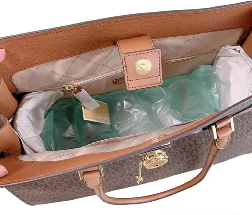 Vista 4 de Michael Kors Hamilton XL EW - Bolsa con llave, Marrón (Brown Signature)