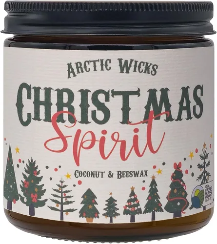 Vista 26 de Macarrón de Almendra Velas Perfumadas Arctic Wicks de Coco y Cera de Abeja Vela de Ámbar No Tóxica de 16oz para Decoración de Otoño