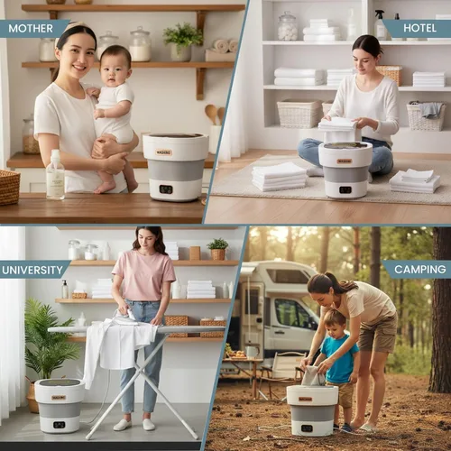Vista 2 de lavadora portátil 15L pequeña lavadora portátil para ropa interior Paños delicados y ropa ligera Idel para apartamento Dormitorios Hotel y Camping