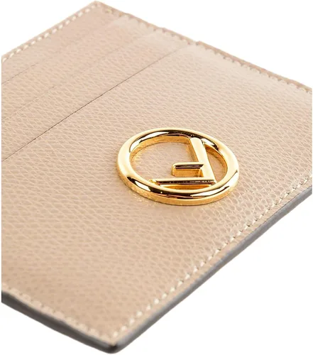 Vista 3 de FENDI F Logo 8M0445 - Cartera de cuero beige, Beige, Tarjetero