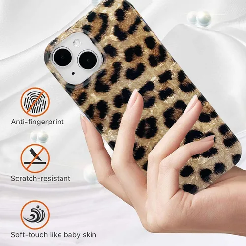 Vista 6 de J.west Funda compatible con iPhone 11, funda para iPhone 11, suave y brillante estampado de leopardo perlado con diseño de animales para mujeres