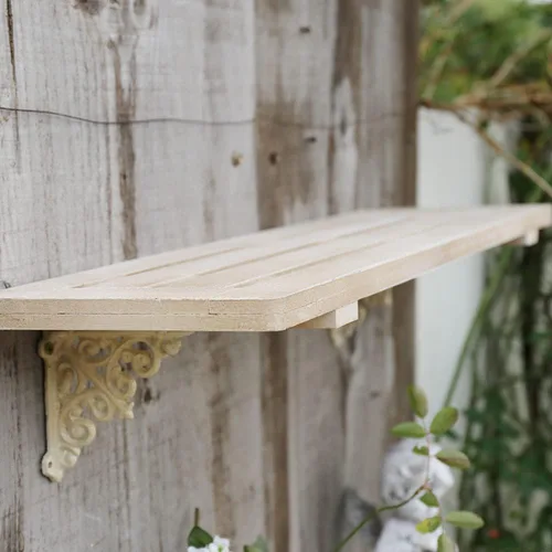 Vista 7 de Estantes flotantes de madera montados en la pared con soportes de metal, estante de granja, estantería de almacenamiento decorativa para interiores