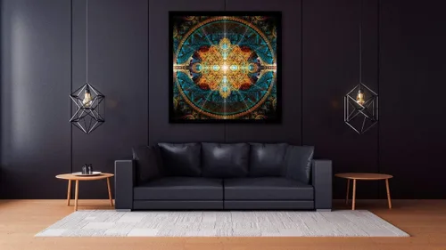 Vista 2 de Sacred Geometry Tapestry Wall Art Flower of Life Wall Hanging Sacred Geometry Art Equilibrium (Small)