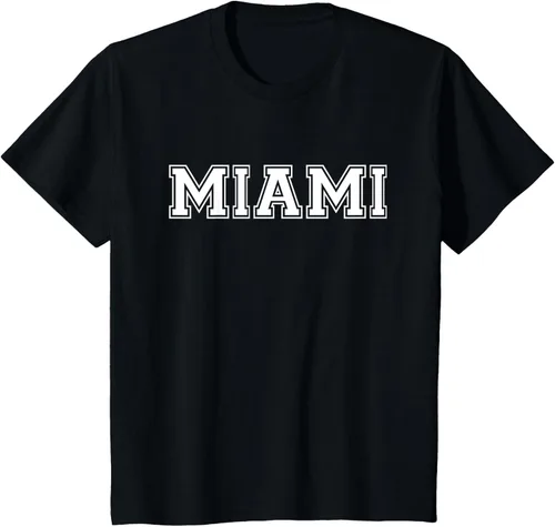 Vista 72 de Camiseta de regalo deportiva estilo universitario Miami Florida, Negro, S