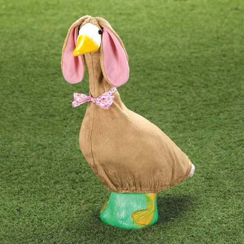 Vista 8 de Fox Valley Traders Gaggleville Easter Bunny Girl/Boy/Brown Outfit, Fits 23" H Large Porch Goose
