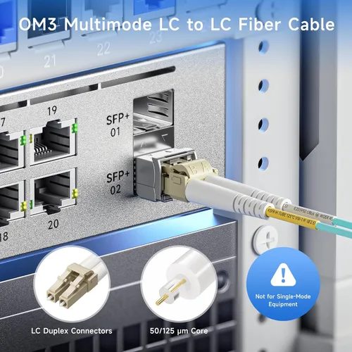Vista 2 de Cable Matters cable multimedia de fibra OFNP 50/125 de 10Gb/40Gb OM3 Duplex, LC a LC 1m