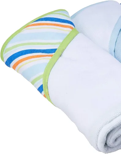 Vista 2 de Luvable Amigos 3 piezas con capucha Toallas, talla única , Azul