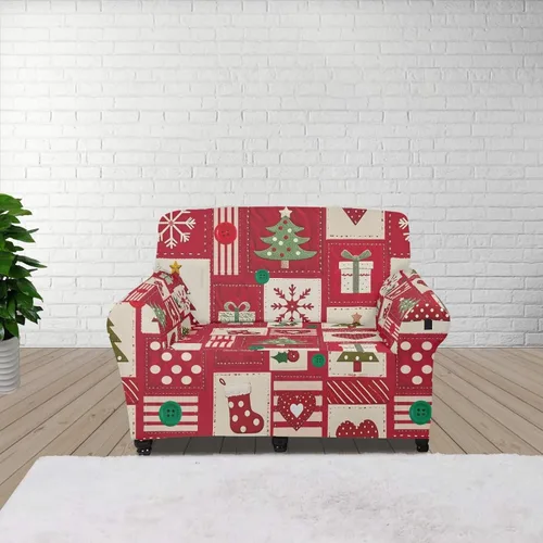 Vista 47 de Boatee Fundas de sofá de 1 pieza con diseño de copo de nieve azul, fundas elásticas para sofá, 1 cojín, protección de muebles, decoración para sala