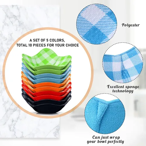 Vista 3 de Geiserailie Soporte para cuenco caliente apto para microondas, multiusos, a prueba de calor, para evitar que la mano se caliente y mantener