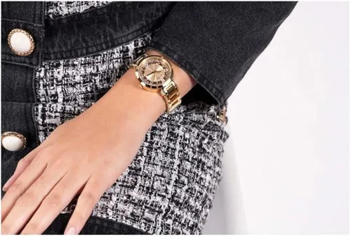 Vista 6 de GUESS US Womens Gold-Tone Transparent Analog Watch