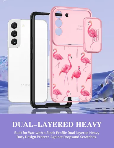 Vista 5 de Funda para Samsung Galaxy S22 Plus con diseño de flamencos para mujer, funda de teléfono linda y femenina, diseño bonito de animales, estético