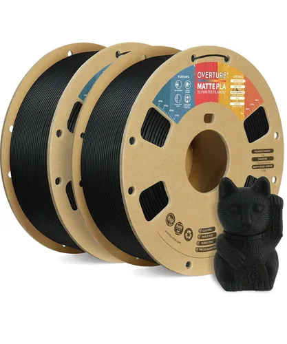 Vista 25 de OVERTURE - Filamento de fibra de carbono PLA para impresora 3D de 1.75 mm, carrete de cartón PLA de 2.2 libras, precisión dimensional +/- 0.02 mm