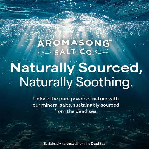 Vista 6 de Aromasong Copos de baño de magnesio RAW con lavanda 100% natural, 14 onzas. Sales orgánicas relajantes musculares Mg cloruro, sal mineral remojada.
