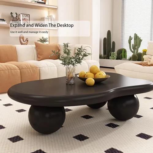 Vista 4 de Mesas de centro en forma de nube, mesa de centro irregular, mesa de centro con diseño moderno en forma de nube, mesas de centro para sala de estar