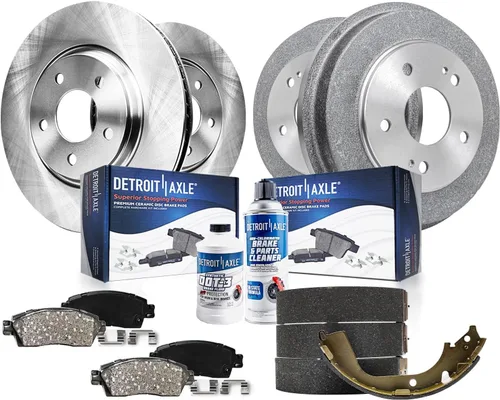 Vista 37 de Detroit Axle - Kit de frenos para Land Rover LR3 2005-2009, Rotores de freno deportivos Range Rover 2006-2009 y pastillas de freno de cerámica 2007