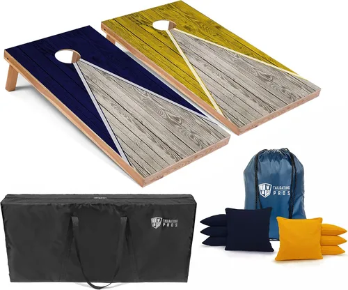 Vista 56 de Tailgating Pros Juego de tablero de Cornhole ligero con diseño piramidal con bolsas de frijoles y estuche de transporte, juego de cornhole