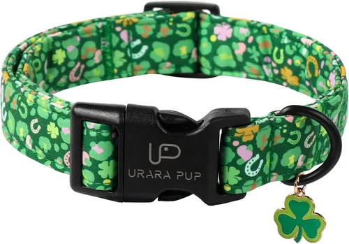 Vista 12 de Collar de perro floral azul, collar floral de algodón ajustable para primavera y verano con colgante de margarita, hebilla de liberación rápida