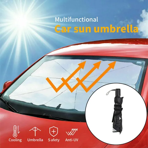 Vista 7 de Protector de parasol para ventana delantera de automóvil, protector solar para automóvil, accesorios de protección interior para parabrisas (pequeño)