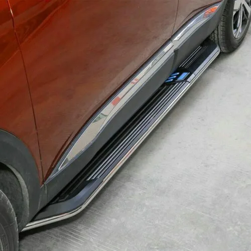 Vista 8 de 2 estribos negros para Nissan X-Trail Rogue T33 2021-2023 Barra Nerf con escalón lateral